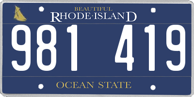 RI license plate 981419