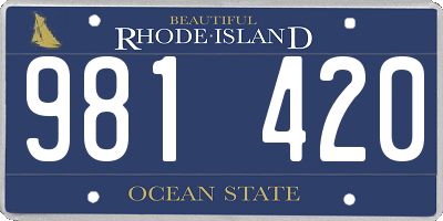 RI license plate 981420