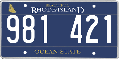 RI license plate 981421