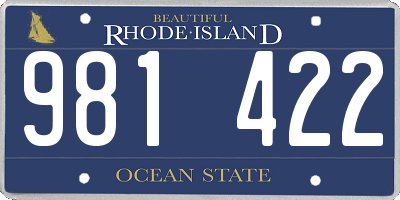 RI license plate 981422