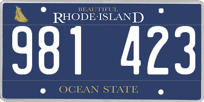 RI license plate 981423