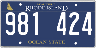 RI license plate 981424