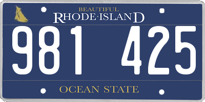 RI license plate 981425