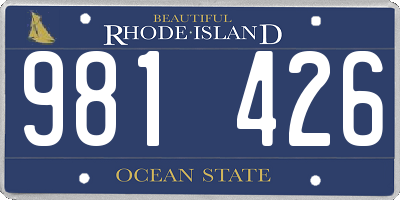 RI license plate 981426