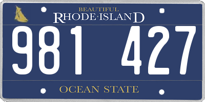 RI license plate 981427