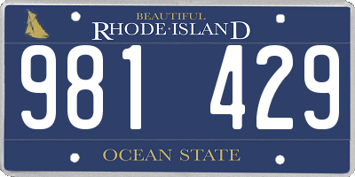 RI license plate 981429