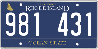 RI license plate 981431