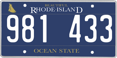 RI license plate 981433