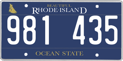 RI license plate 981435