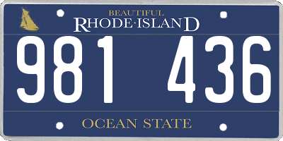 RI license plate 981436