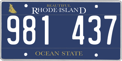 RI license plate 981437