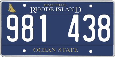 RI license plate 981438