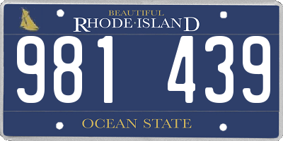 RI license plate 981439