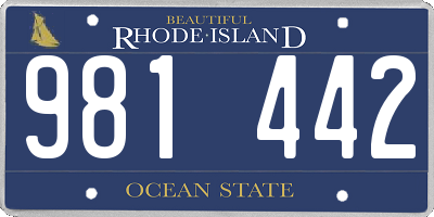 RI license plate 981442