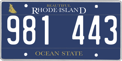 RI license plate 981443