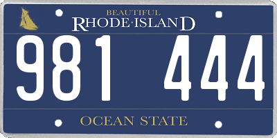 RI license plate 981444