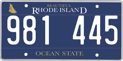 RI license plate 981445