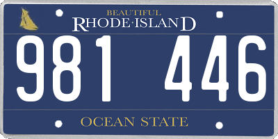 RI license plate 981446
