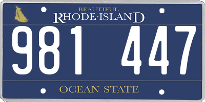 RI license plate 981447