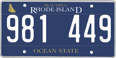 RI license plate 981449