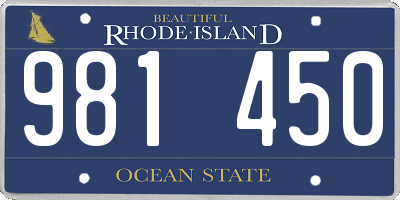 RI license plate 981450