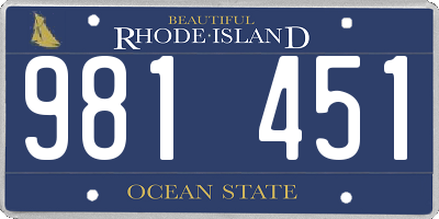 RI license plate 981451