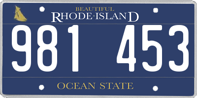 RI license plate 981453