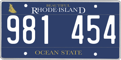 RI license plate 981454