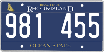 RI license plate 981455