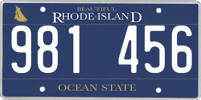 RI license plate 981456