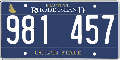 RI license plate 981457