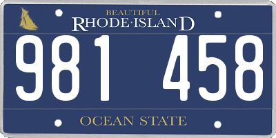 RI license plate 981458