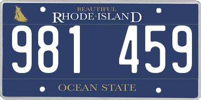 RI license plate 981459