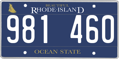 RI license plate 981460