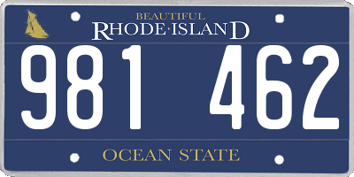 RI license plate 981462