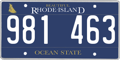 RI license plate 981463