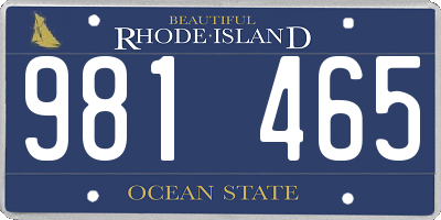 RI license plate 981465