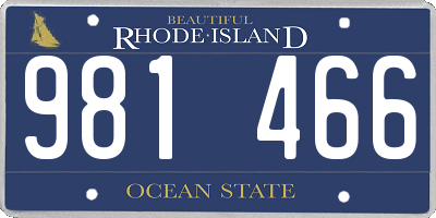 RI license plate 981466