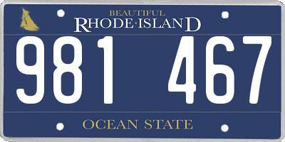 RI license plate 981467