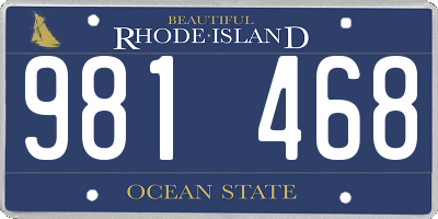 RI license plate 981468