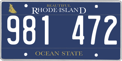 RI license plate 981472