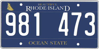 RI license plate 981473