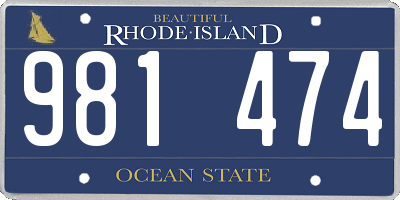 RI license plate 981474