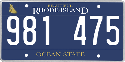 RI license plate 981475