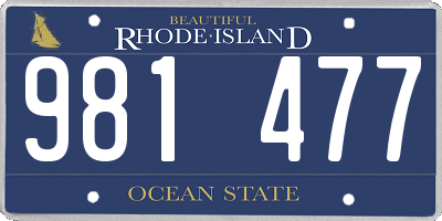 RI license plate 981477