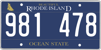 RI license plate 981478