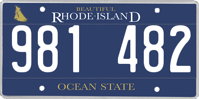 RI license plate 981482