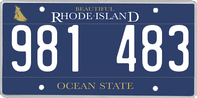 RI license plate 981483