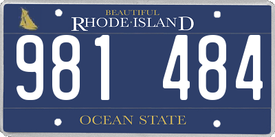 RI license plate 981484