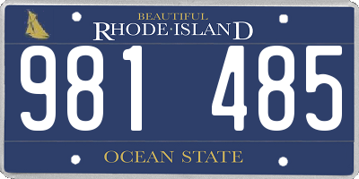 RI license plate 981485